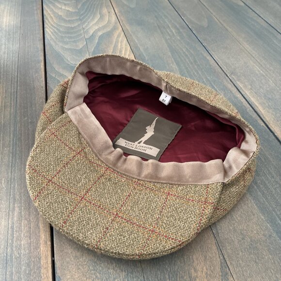 Vintage Fitted West London Wool Gatsby Flat Cap Cabbie Newsboy Size 7 (E9) - Picture 5 of 6